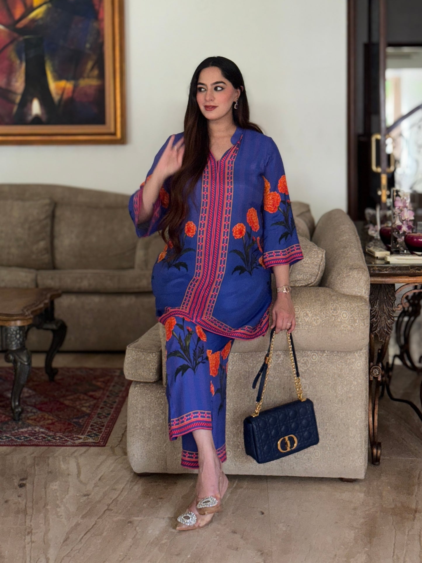Jasnoor Anand in Yashna - Electric Blue Placement Coord Set