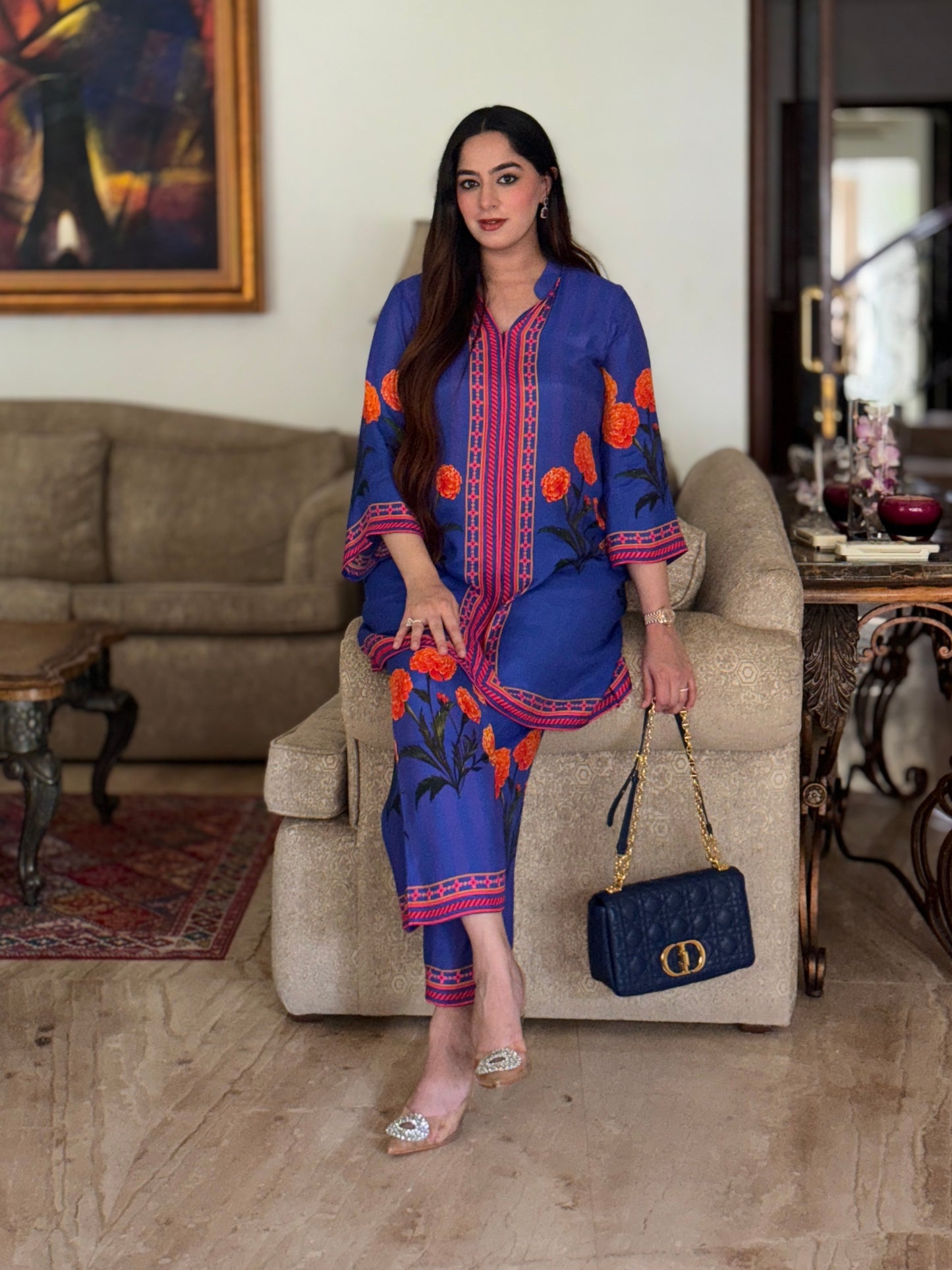 Jasnoor Anand in Yashna - Electric Blue Placement Coord Set