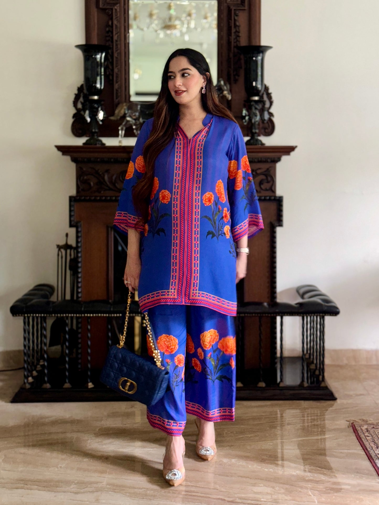 Jasnoor Anand in Yashna - Electric Blue Placement Coord Set