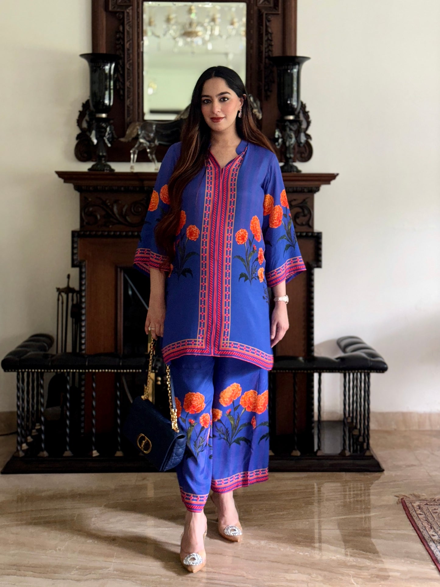 Jasnoor Anand in Yashna - Electric Blue Placement Coord Set