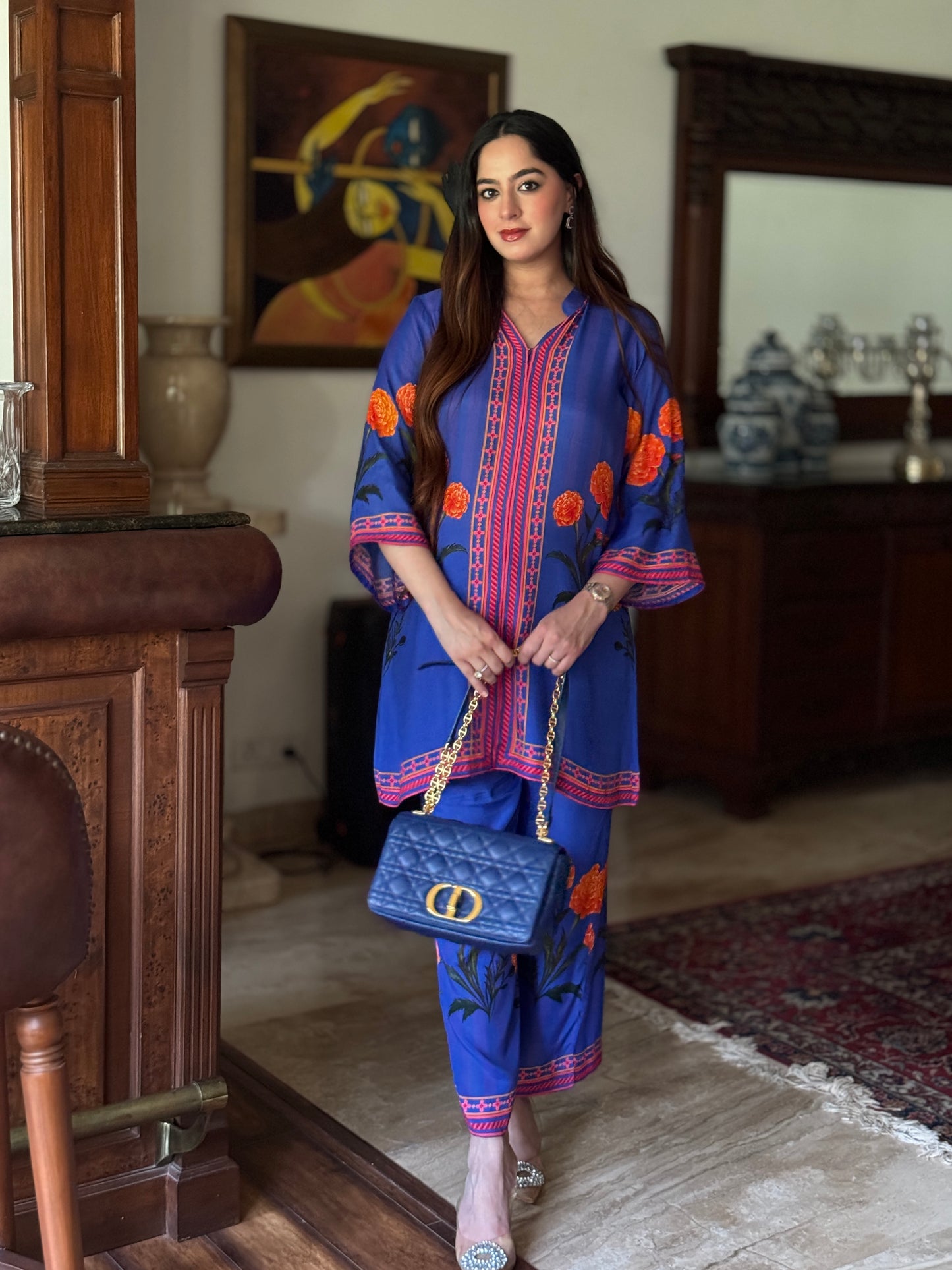 Jasnoor Anand in Yashna - Electric Blue Placement Coord Set